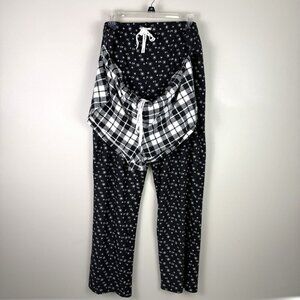 Calvin Klein Women's Black Signature Detail Pants & Shorts Pajama Set Sz XL NWOT